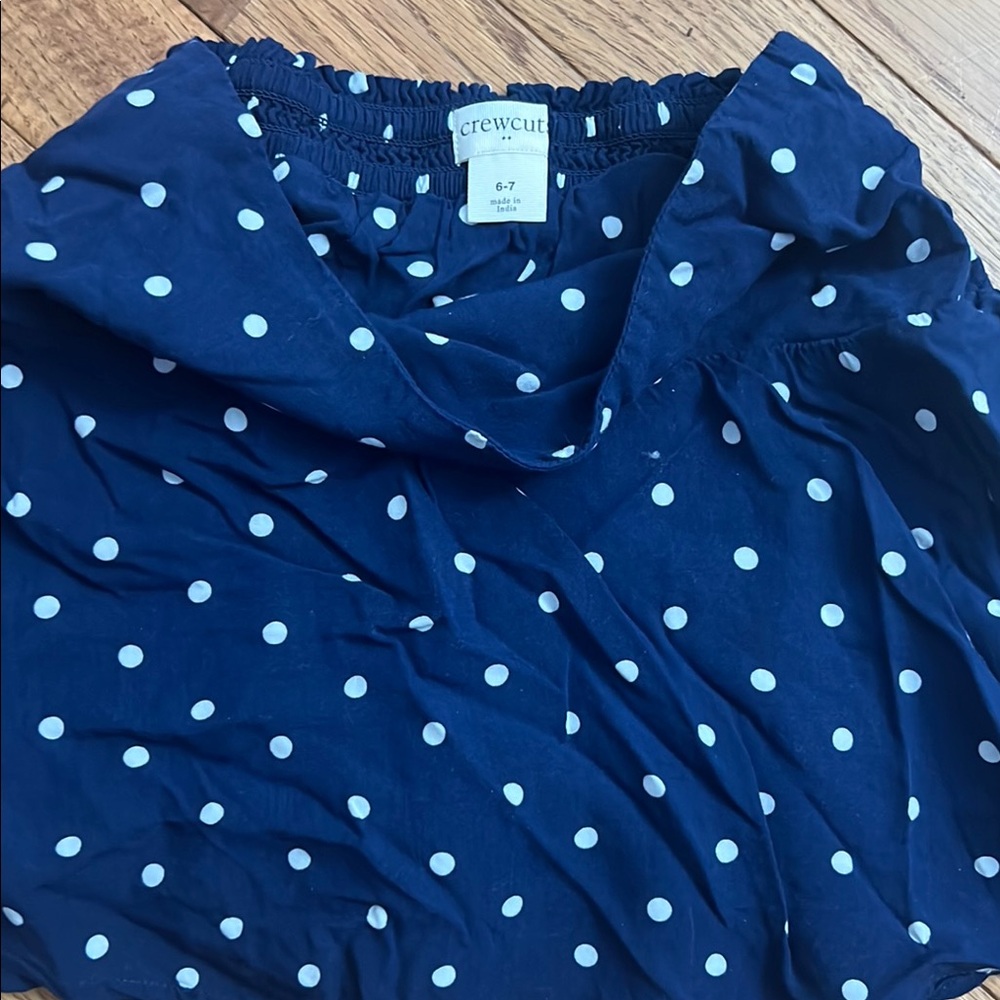 Crewcuts Navy Polka Dot Skirt